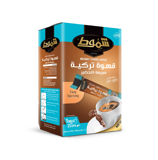 Shamout Turkish coffee instant 20 sachet قهوة تركيه شموط سريعة التحضير 20مغلف